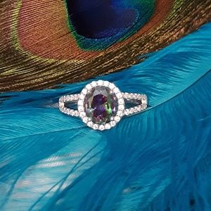 《NEW》silver rainbow topaz ring